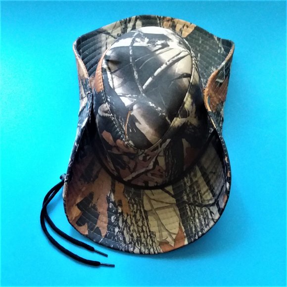 Bucket Hat Camo Hunting Fishing Side Snap Boonie Cap Drawstring Outdoor Mossy - Picture 6 of 10